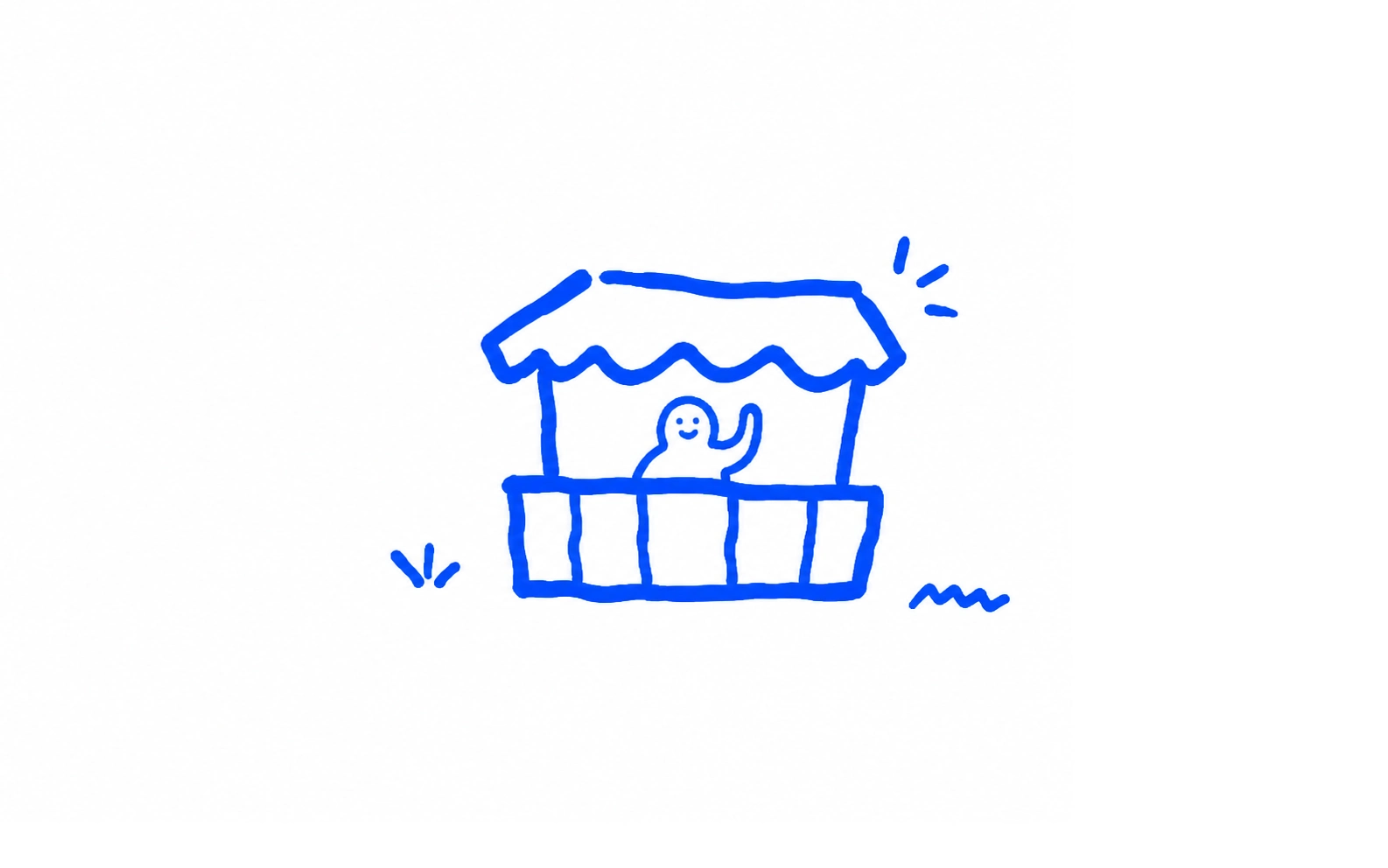 Two marketplace users celebrating a successful sale