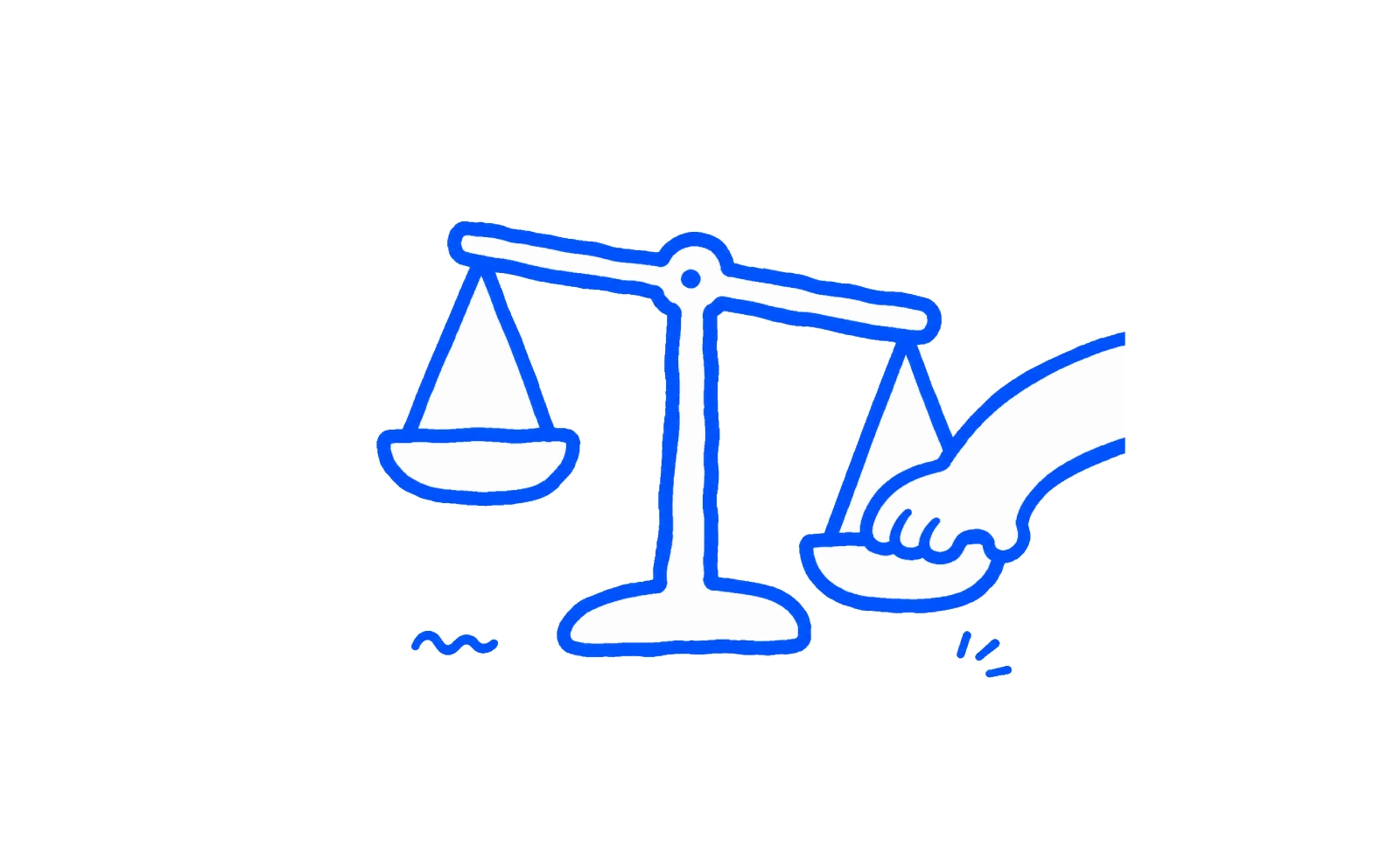 A scale with someones hand one